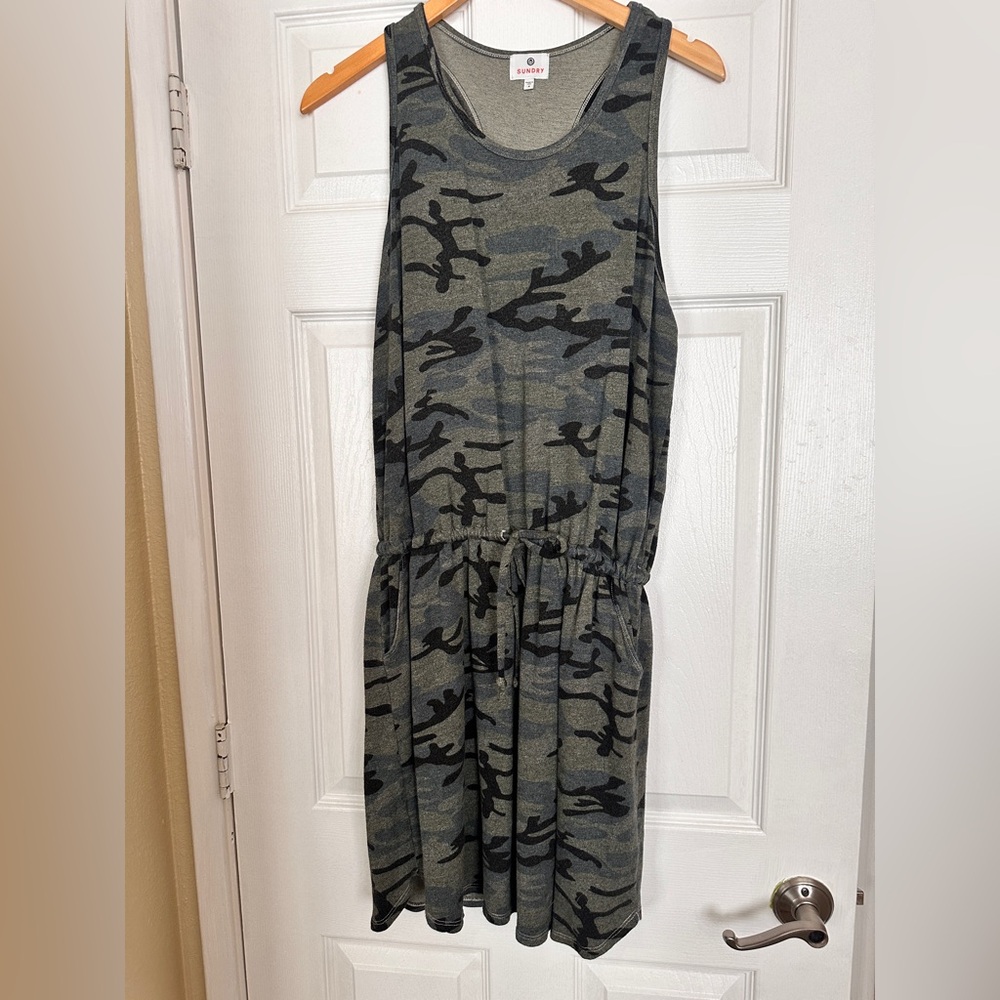 Sundry Camo Sleeveless Tank Mini Dress - Picture 4 of 10